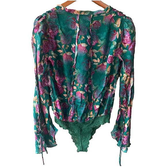Free People Everything's Rosy Bodysuit in Jade Combo. Size XS. NWOT - Picture 12 of 14